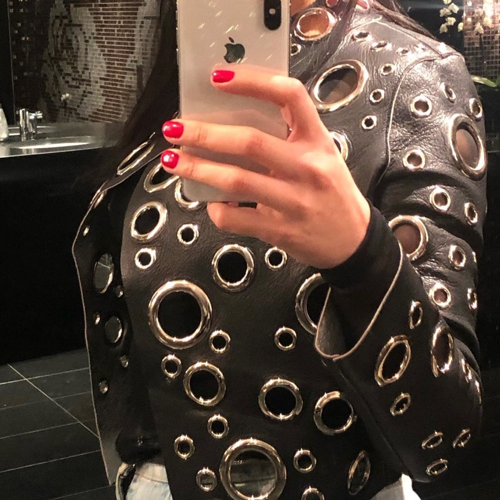 Black leather jacket